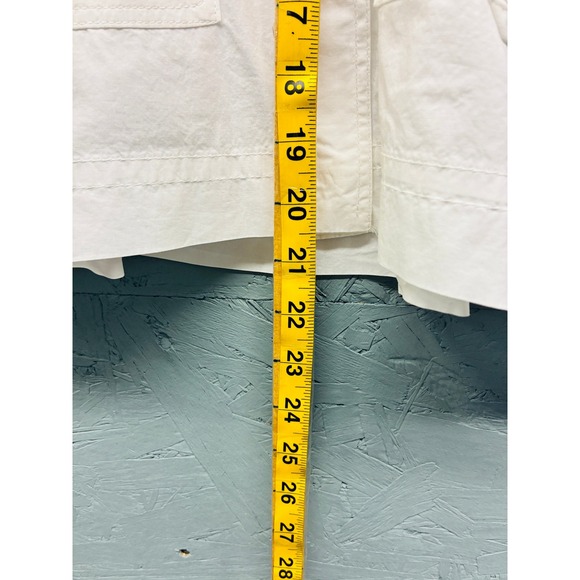 Zara Button Up Shirt Women's M White Cropped Boxy Short Sleeve Casual Top - Picture 8 of 10